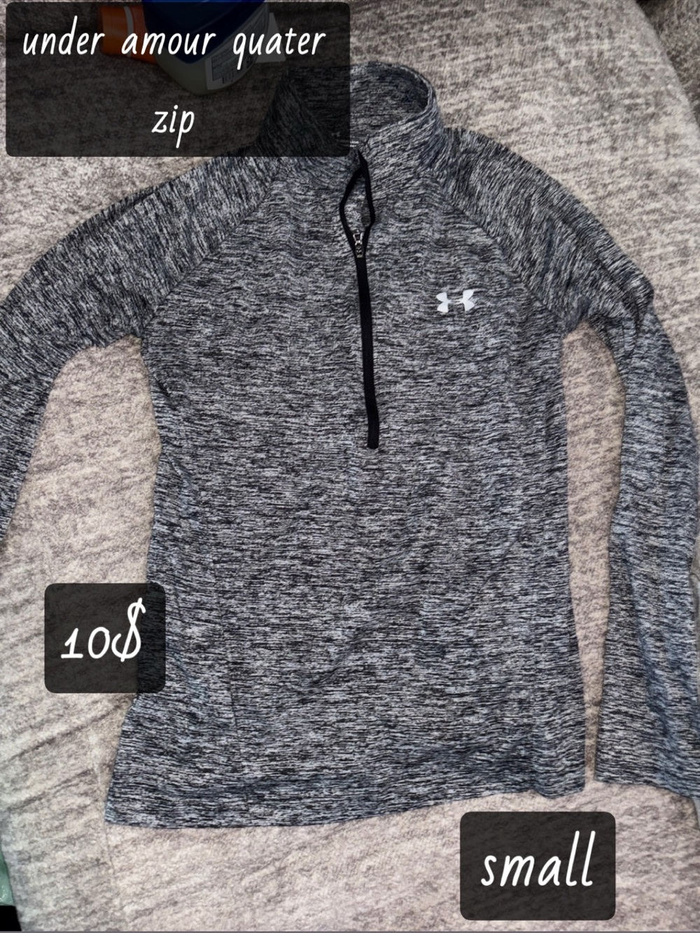 Under Armour Women's Gray Heather Quarter-Zip Performance Pullover